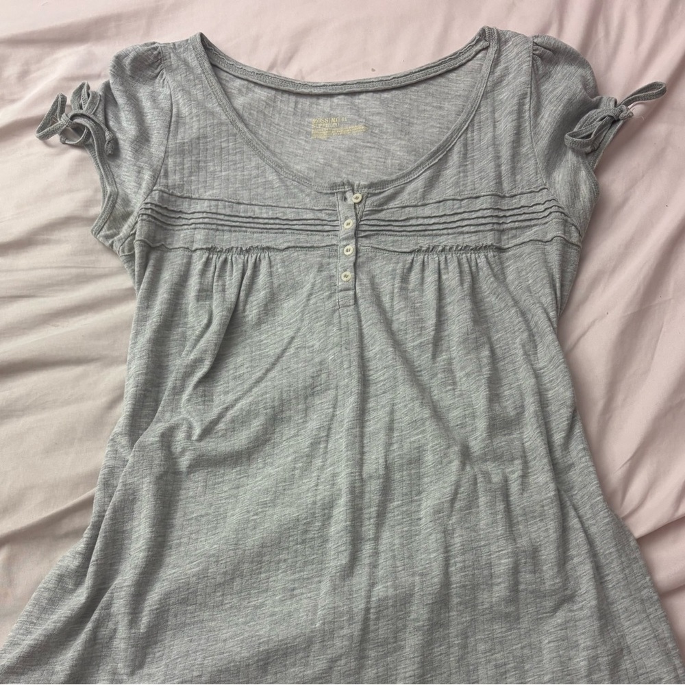 Mossimo Supply Co. Heather Gray Scoop Neck Short Sleeve Top